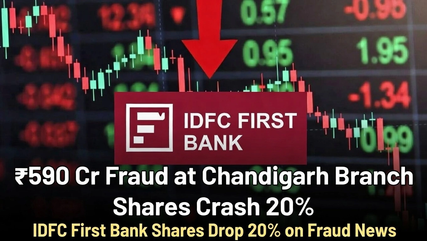 IDFC First Bank के शेयरों में 20% की भारी गिरावट: ₹590 करोड़ के कर्मचारी घोटाले ने हिलाया निवेशकों का भरोसा