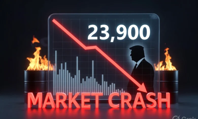 Trump के एक बयान से Indian Stock Market में हाहाकार: Sensex 1,677 अंक टूटा, Nifty 23,900 के नीचे धड़ाम!
